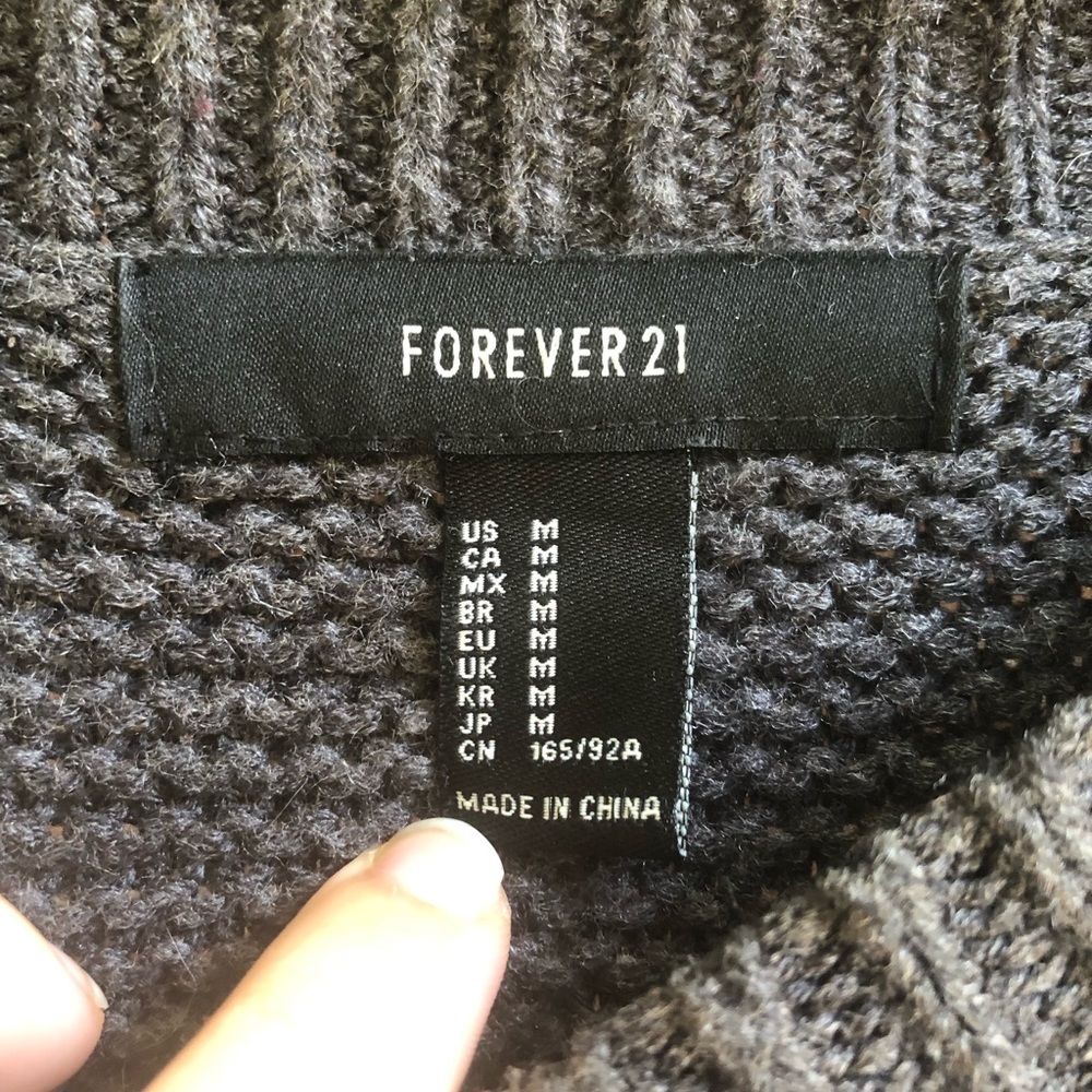 Forever 21 Charcoal Cable-Knit Sweater - Picture 4 of 4